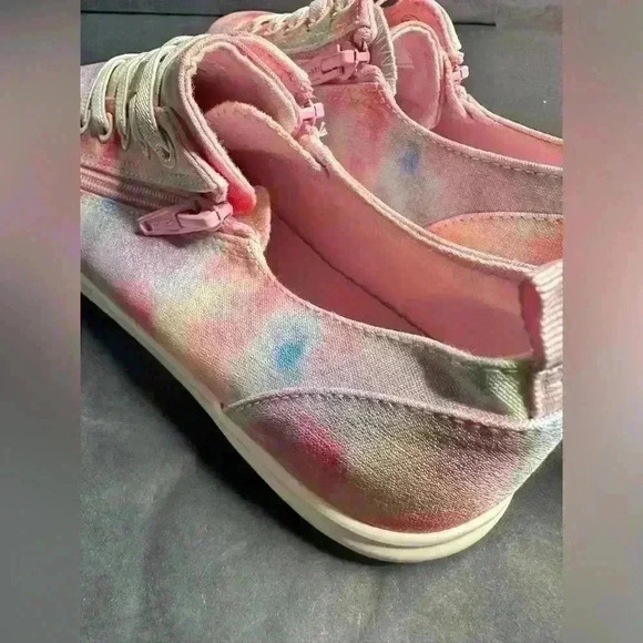 Cat & Jack Shoes Kids Girls Luka Double Zip Lace Up Sneakers Pink Fabric - Picture 6 of 11